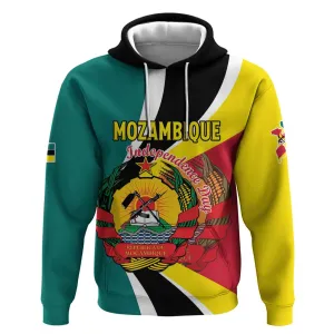 Personalized Mozambique Independence Day Hoodie Coat Of Arms - Flag Style LT15
