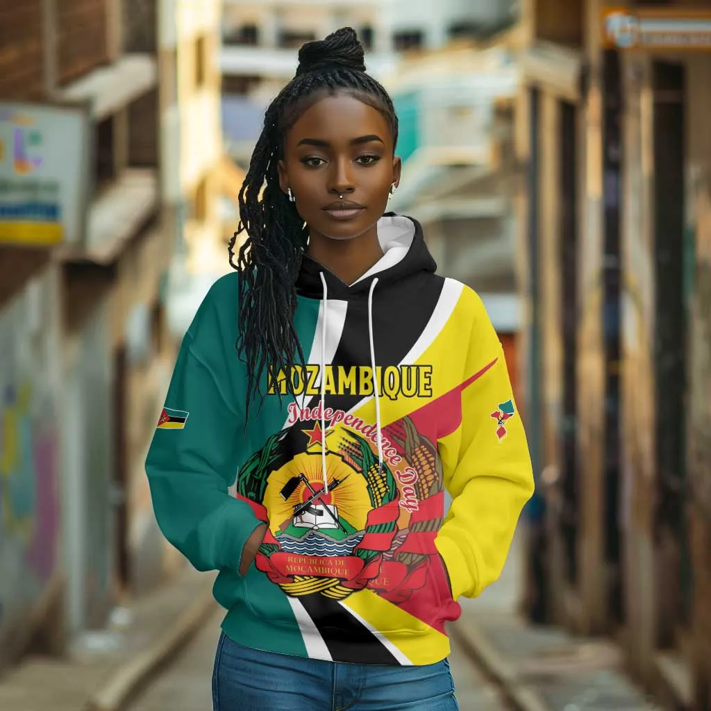 Personalized Mozambique Independence Day Hoodie Coat Of Arms - Flag Style LT15