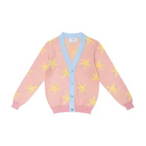 Pima Cotton Knit Cardigan Starfish, Pink