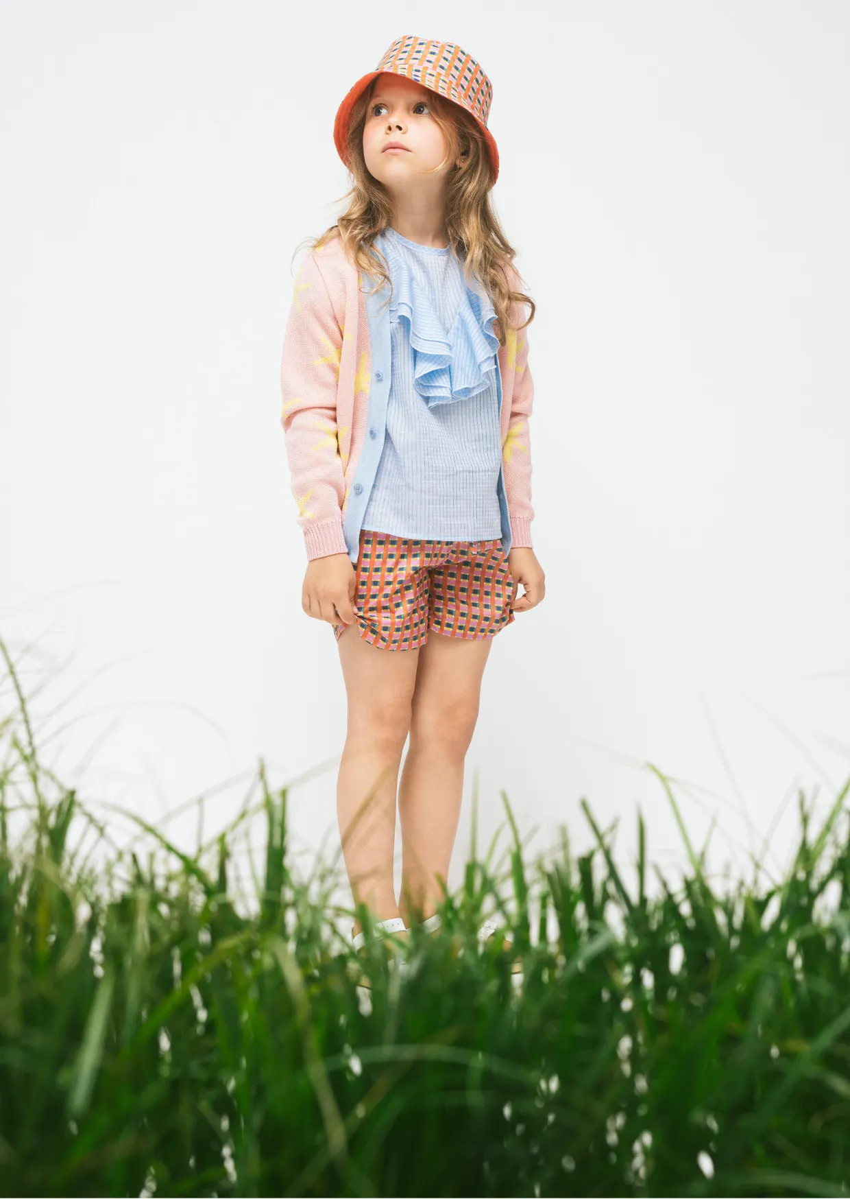 Pima Cotton Knit Cardigan Starfish, Pink