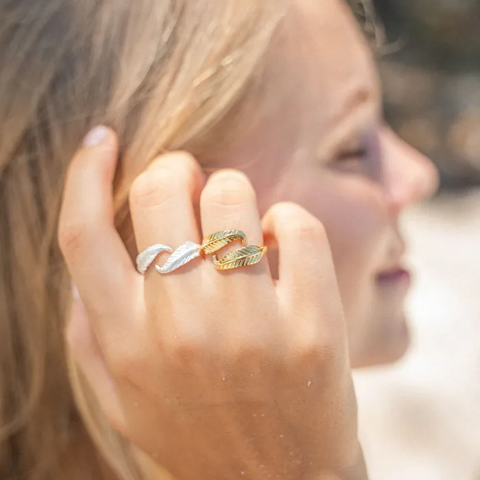 Pineapple Island Bocca Feather Ring - Silver
