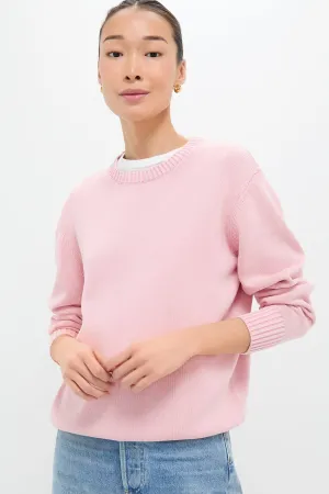 Pink Stone Washed Cotton Anne Crewneck Sweater