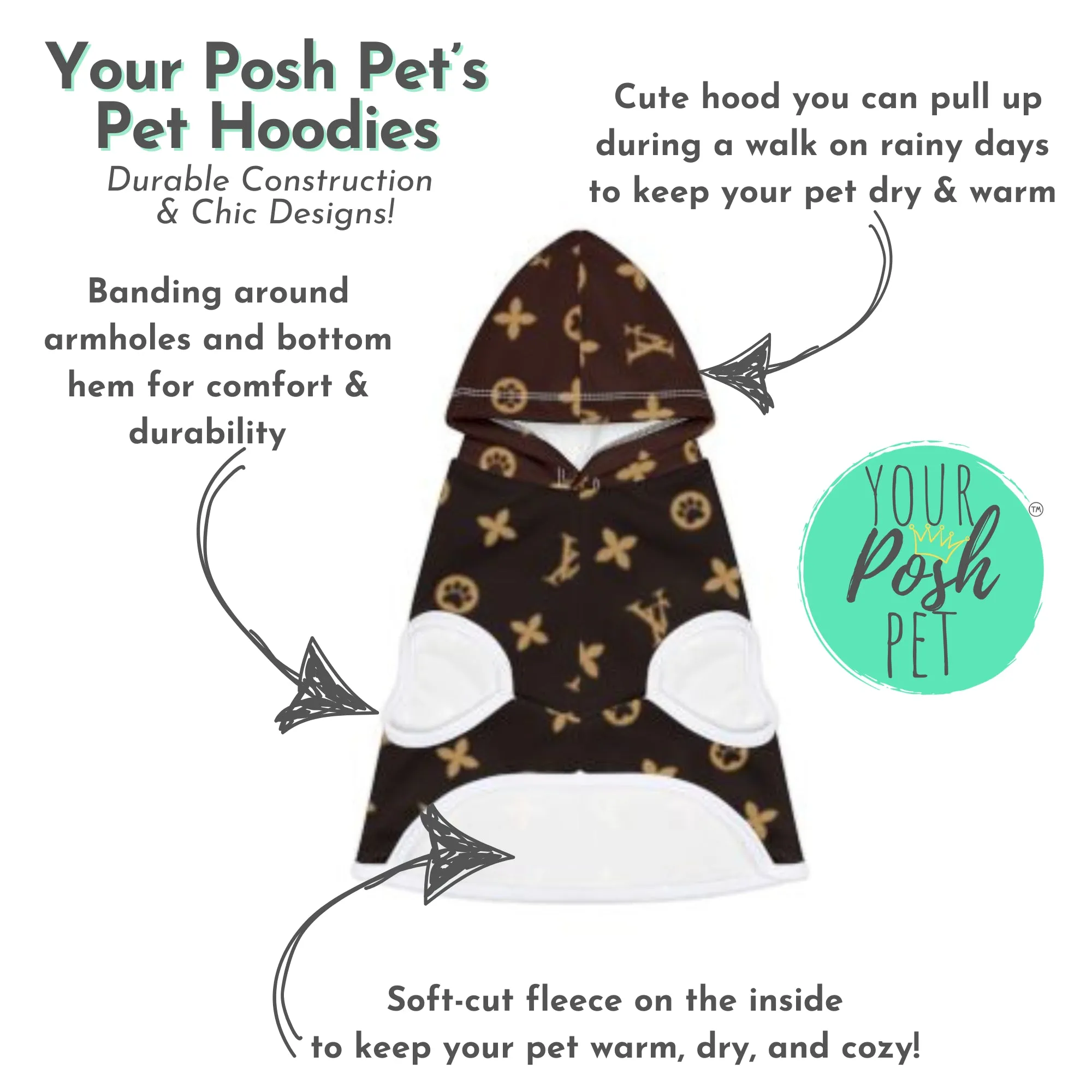 Polka Dot Name Tag Personalized & Custom Pet Sweatshirt Hoodie-Custom Pet Apparel