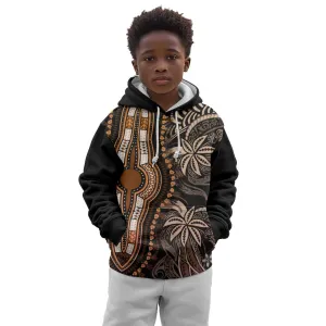 Polynesia Mixed African Dashiki Kid Hoodie Afro-pacific Culture - Gold LT9