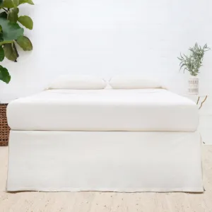 Pom Pom at Home Paneled Greige Crinkled Cotton Bedskirt - Available in Twin, Queen and King Sizes
