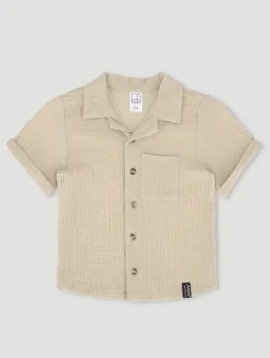 Pre-Boys Textured Shirt - Stone