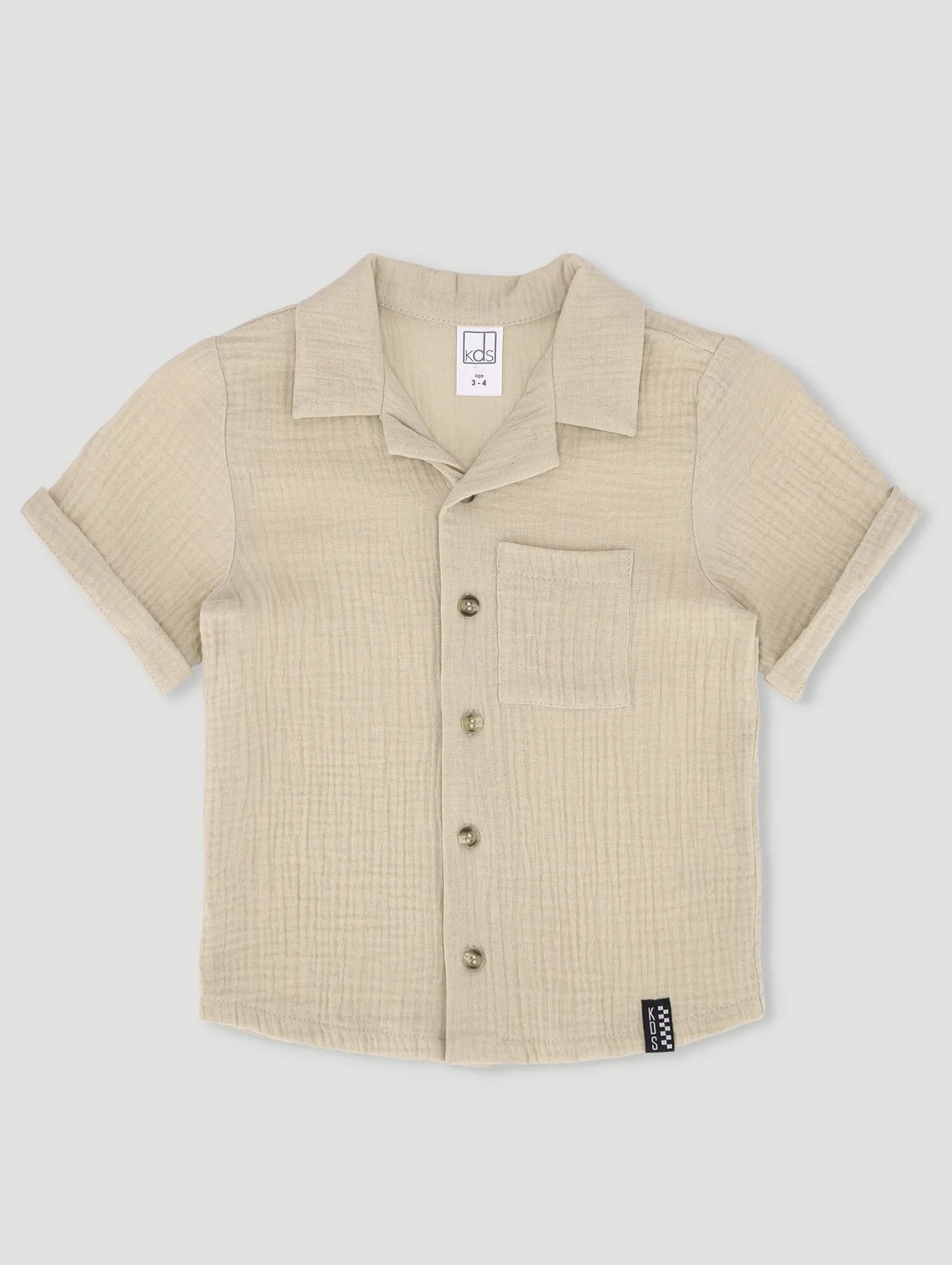 Pre-Boys Textured Shirt - Stone