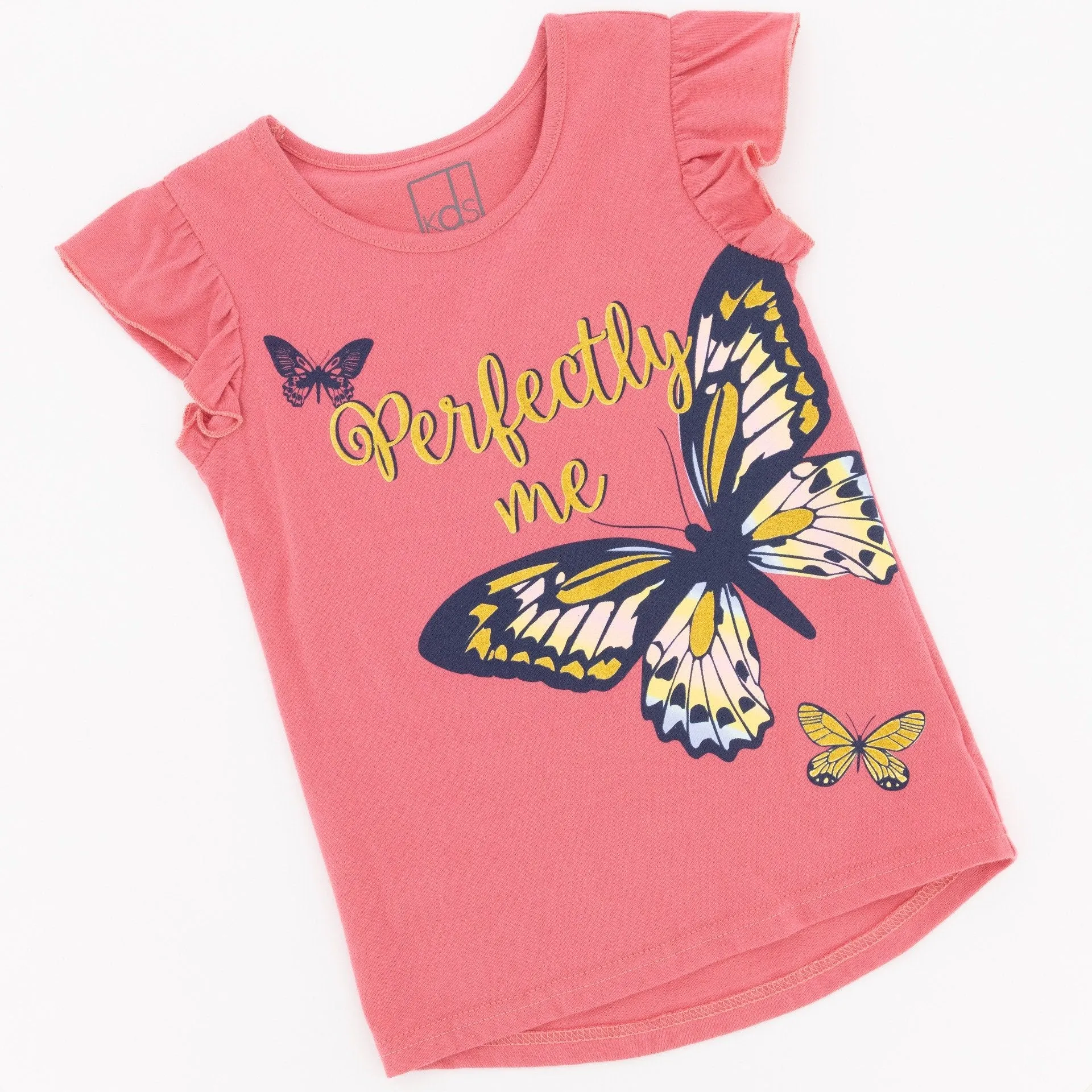 Pre-Girls Butterfly Printed Tee - Pink