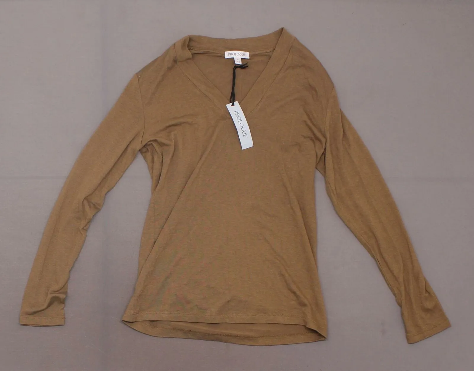 Prologue Women's Drapey Long Sleeve Deep V-Neck T-Shirt