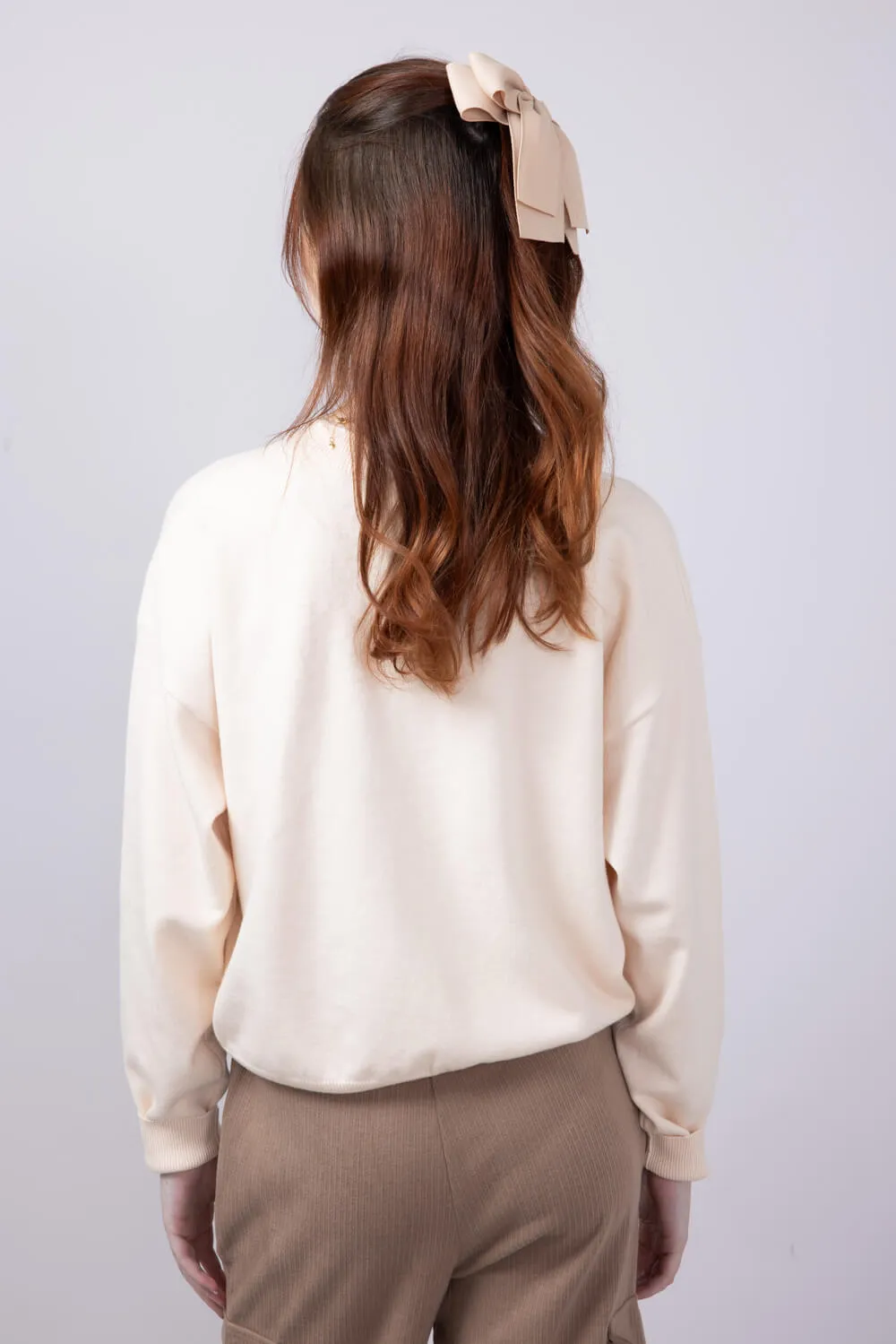 Puppy Graphic Sweater for Women in Cream | IWT5233-CREAM