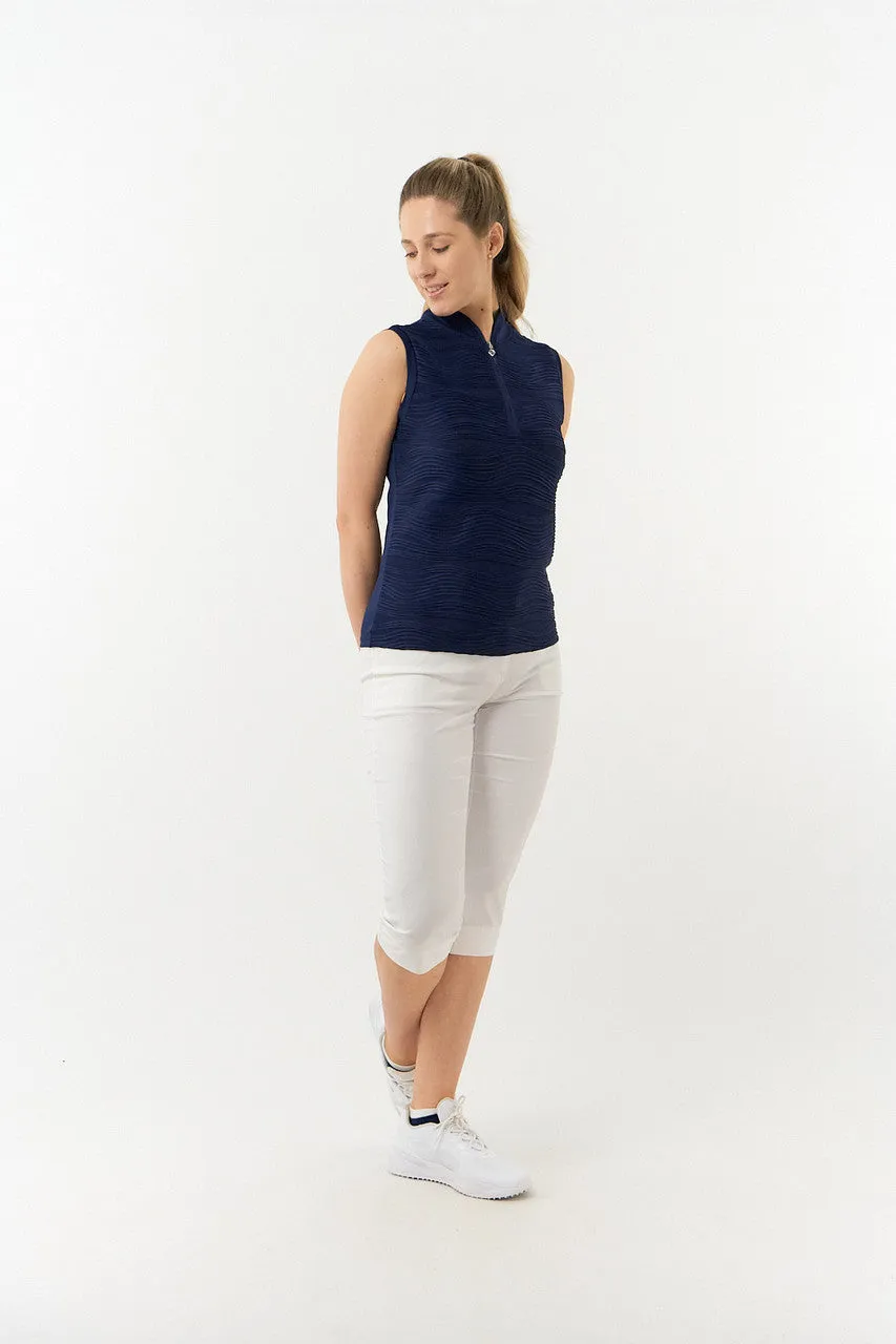 Pure Golf Cove Ladies Sleeveless Golf Polo Shirt - Navy