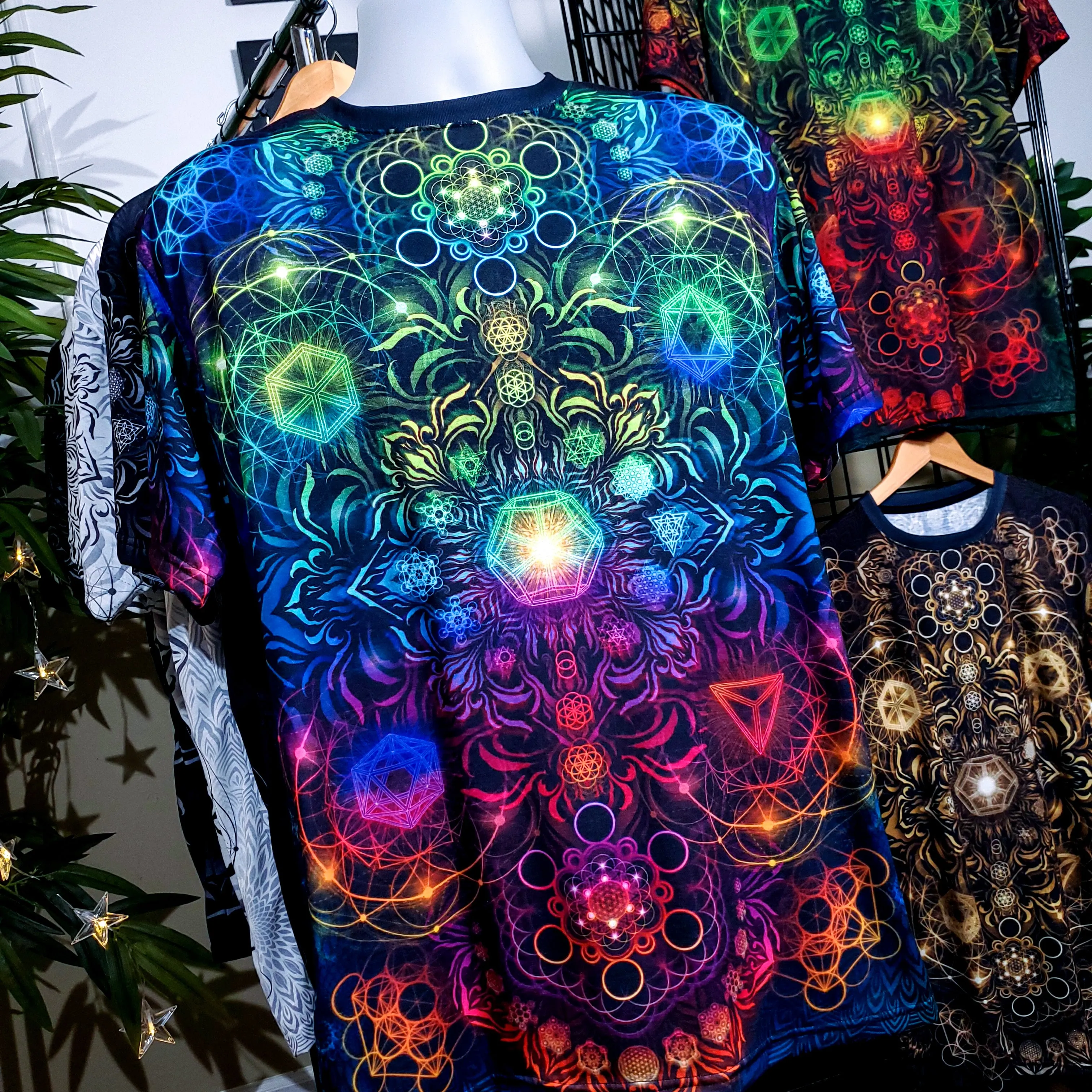 "Elements Sacred Geometry" V3 Rainbow AOP Crew - Yantrat Design