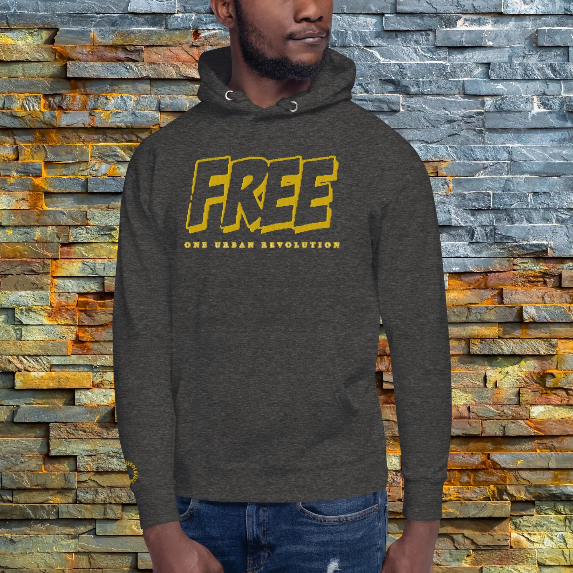 "VINTAGE FREE" Embroidered Unisex Hoodie