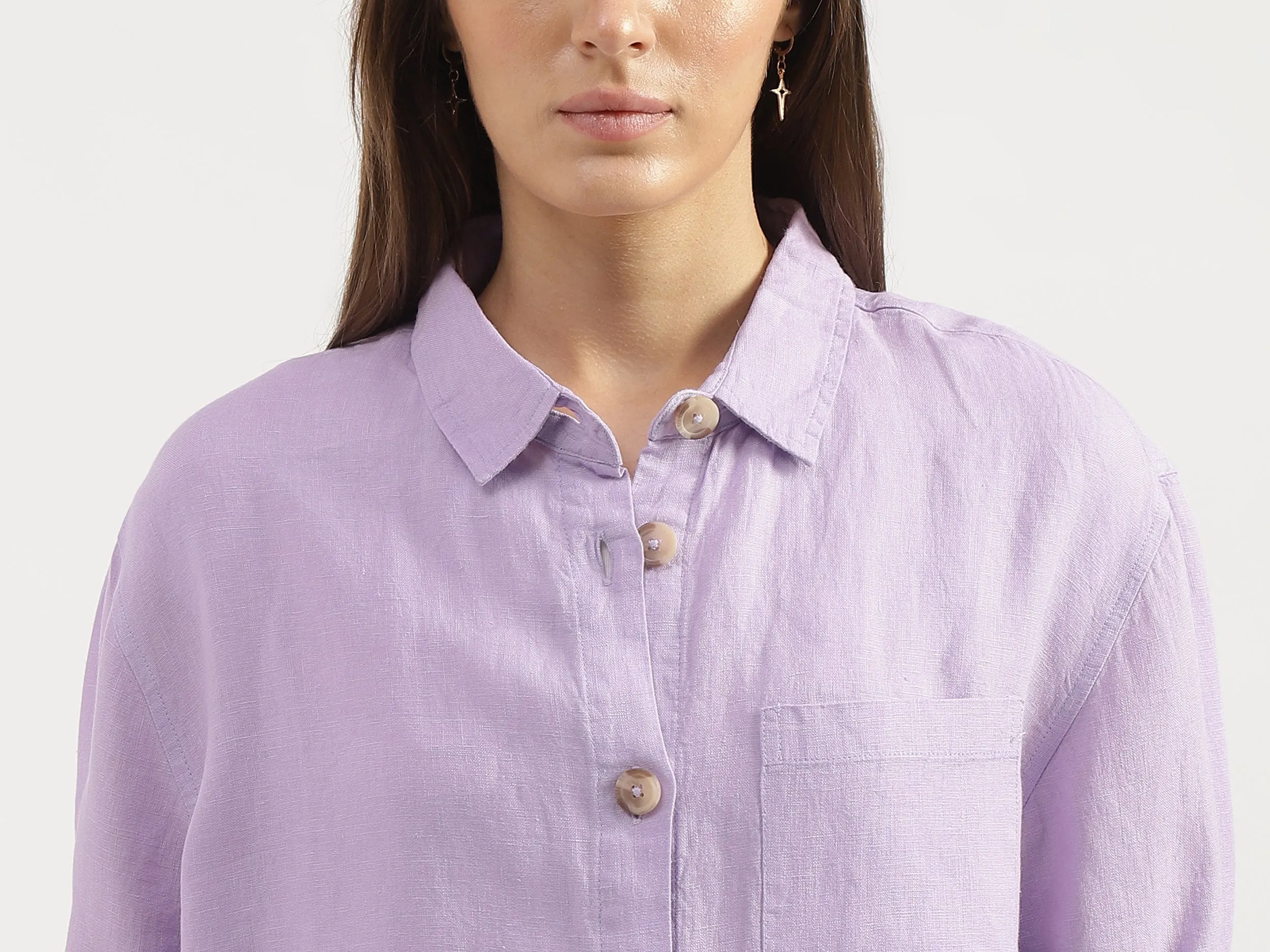 Regular Fit Spread Collar Solid Shirts