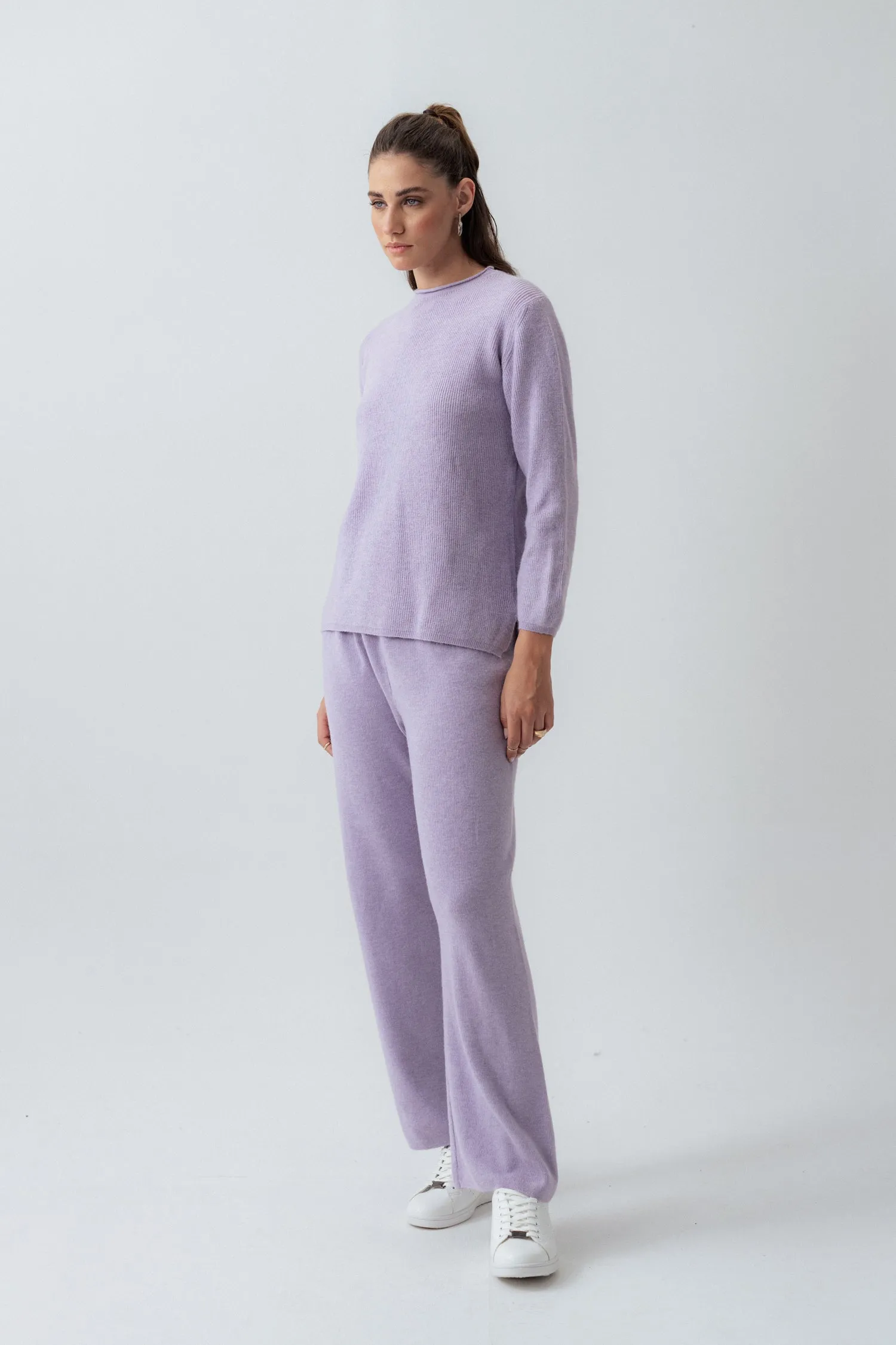Relaxed Fit Lilac Wool Sweater