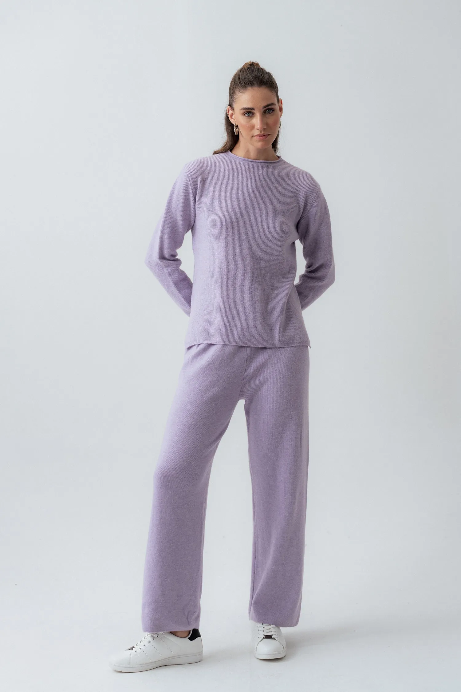 Relaxed Fit Lilac Wool Sweater