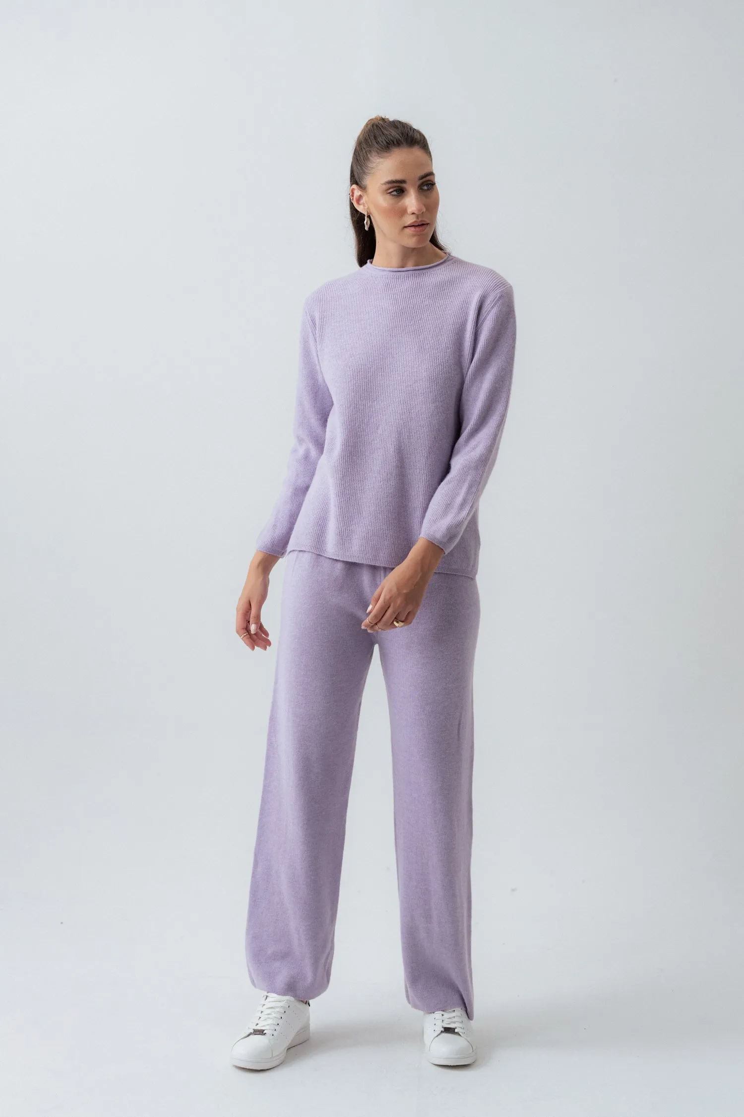 Relaxed Fit Lilac Wool Sweater