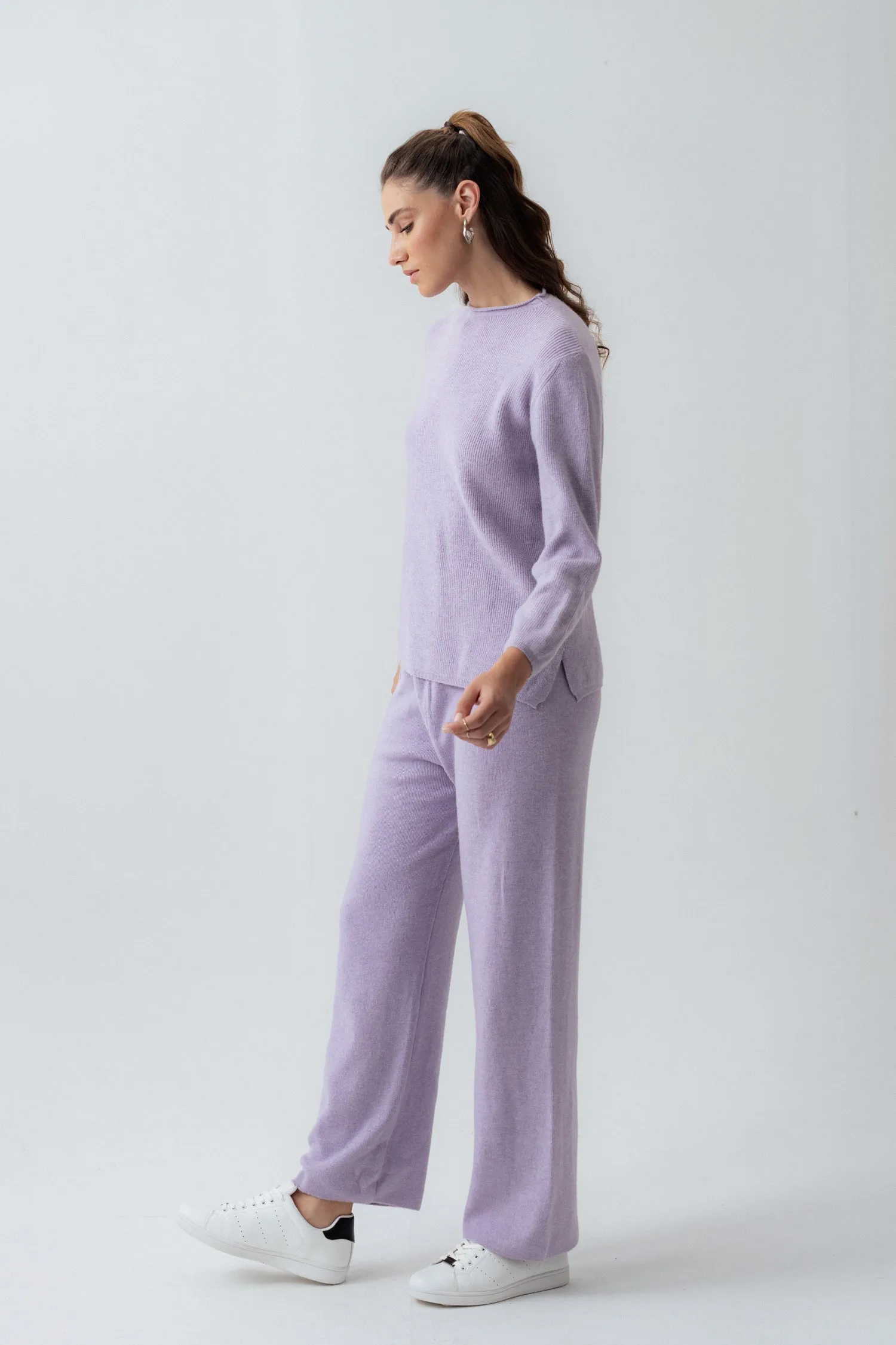 Relaxed Fit Lilac Wool Sweater
