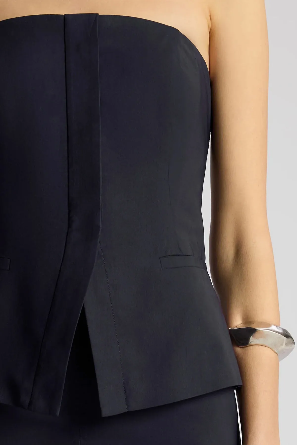 Renee Tailored Strapless Top in Maritime Navy