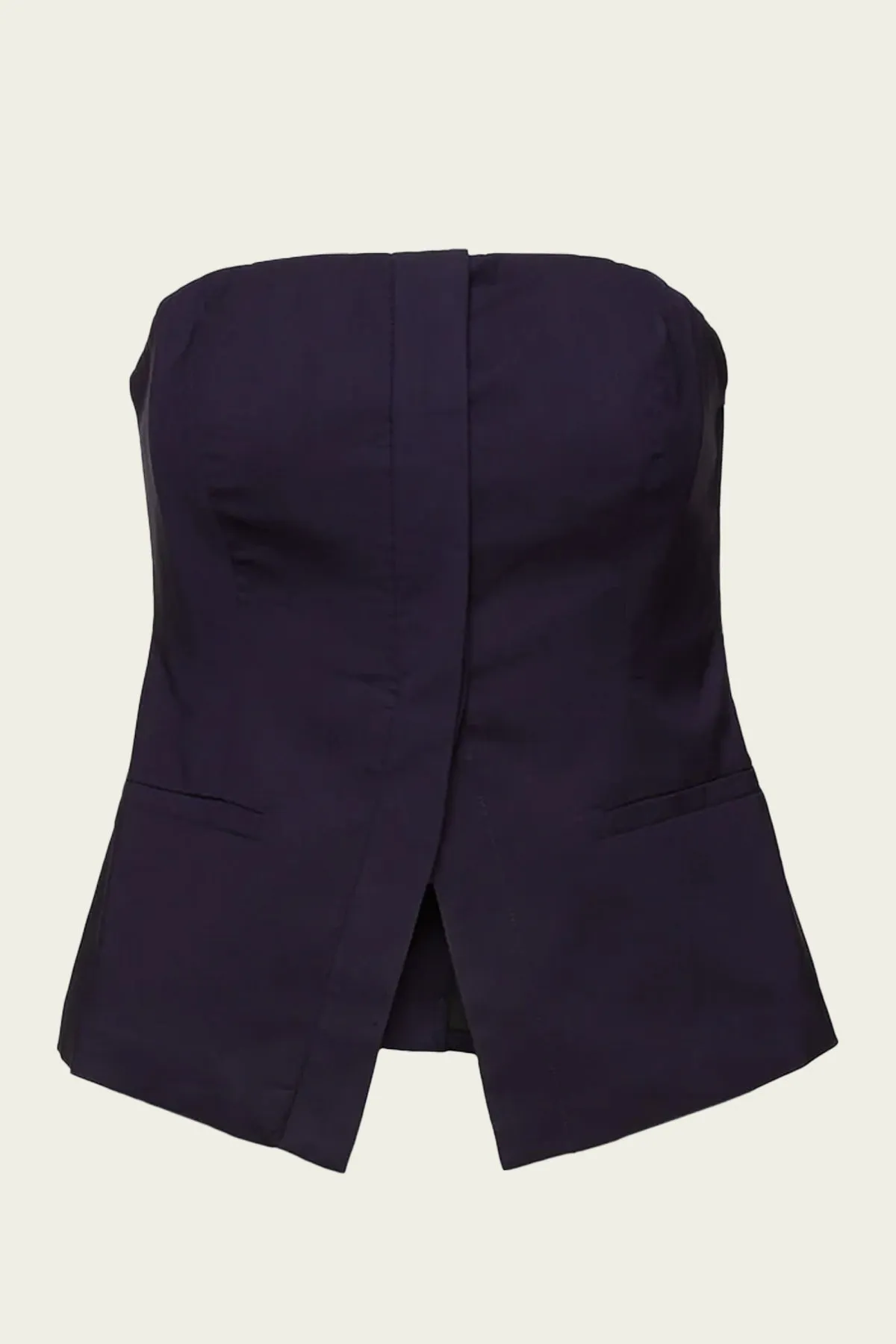 Renee Tailored Strapless Top in Maritime Navy