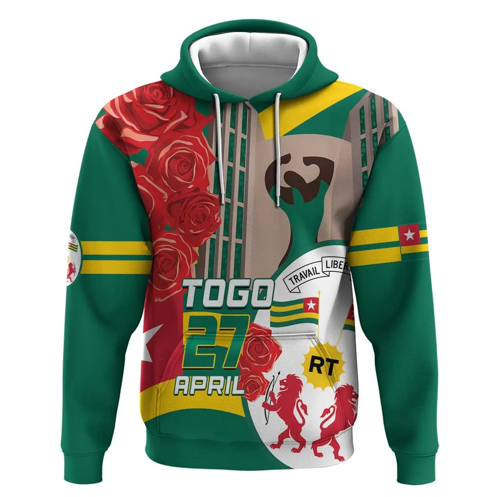 Republique Togolaise Monument de l'Independance Hoodie African Pinkish Rose Coat Of Arms LT14