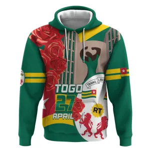Republique Togolaise Monument de l'Independance Hoodie African Pinkish Rose Coat Of Arms LT14
