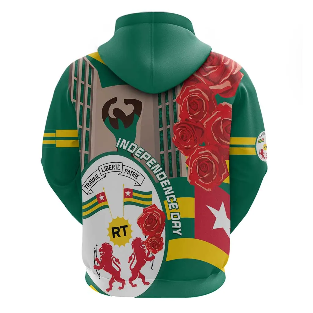 Republique Togolaise Monument de l'Independance Hoodie African Pinkish Rose Coat Of Arms LT14