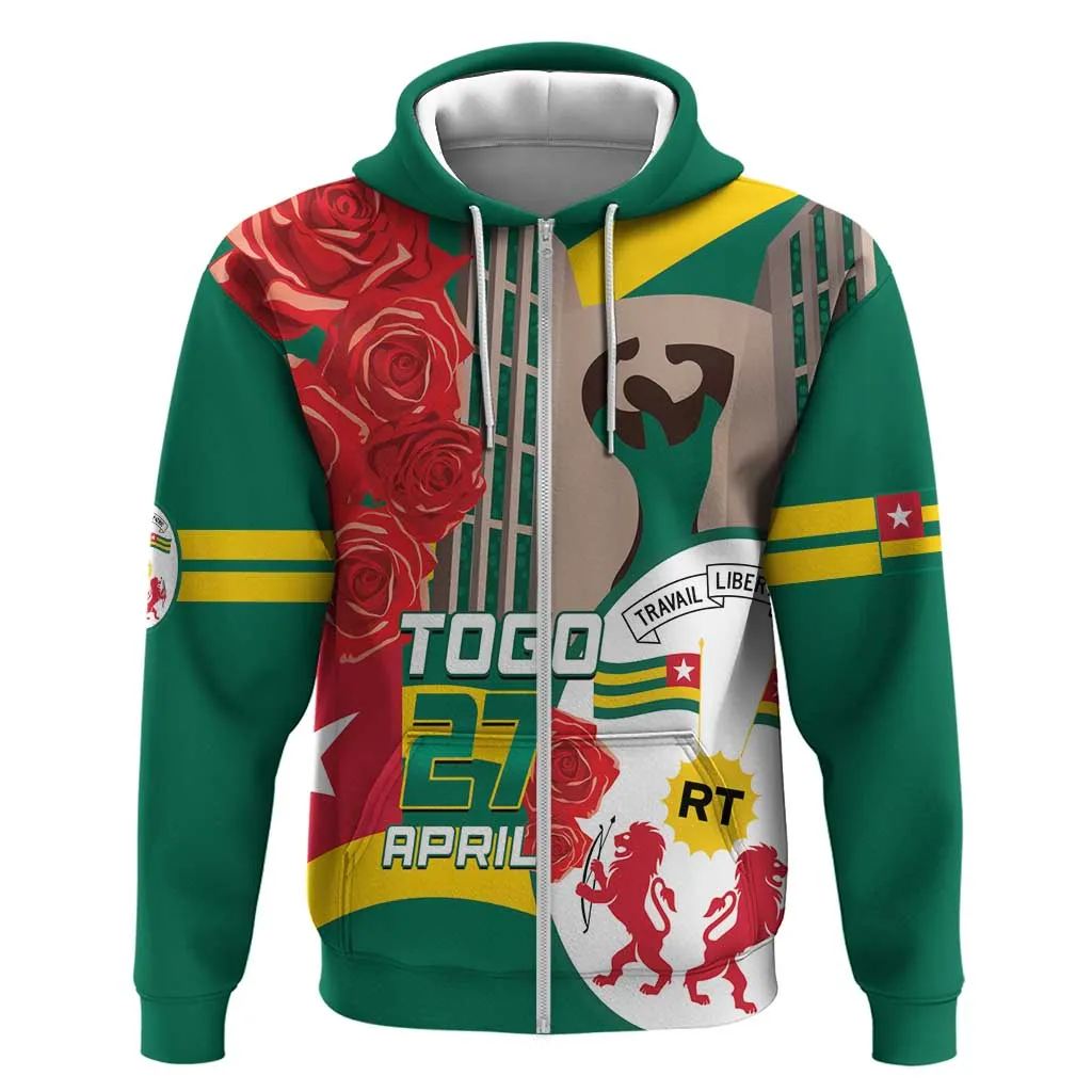 Republique Togolaise Monument de l'Independance Hoodie African Pinkish Rose Coat Of Arms LT14