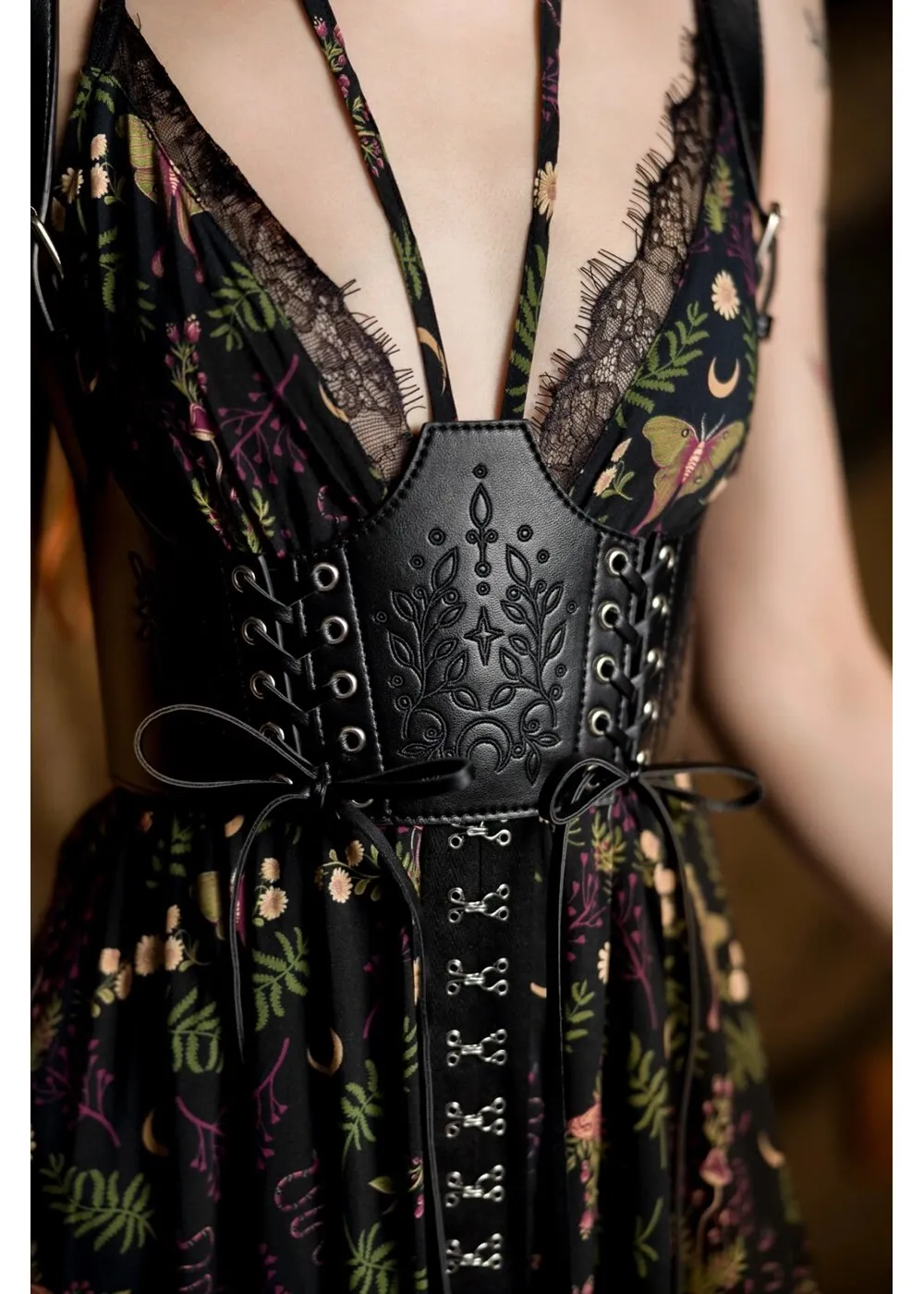 Restyle Hemlock Lace Up Belt Black