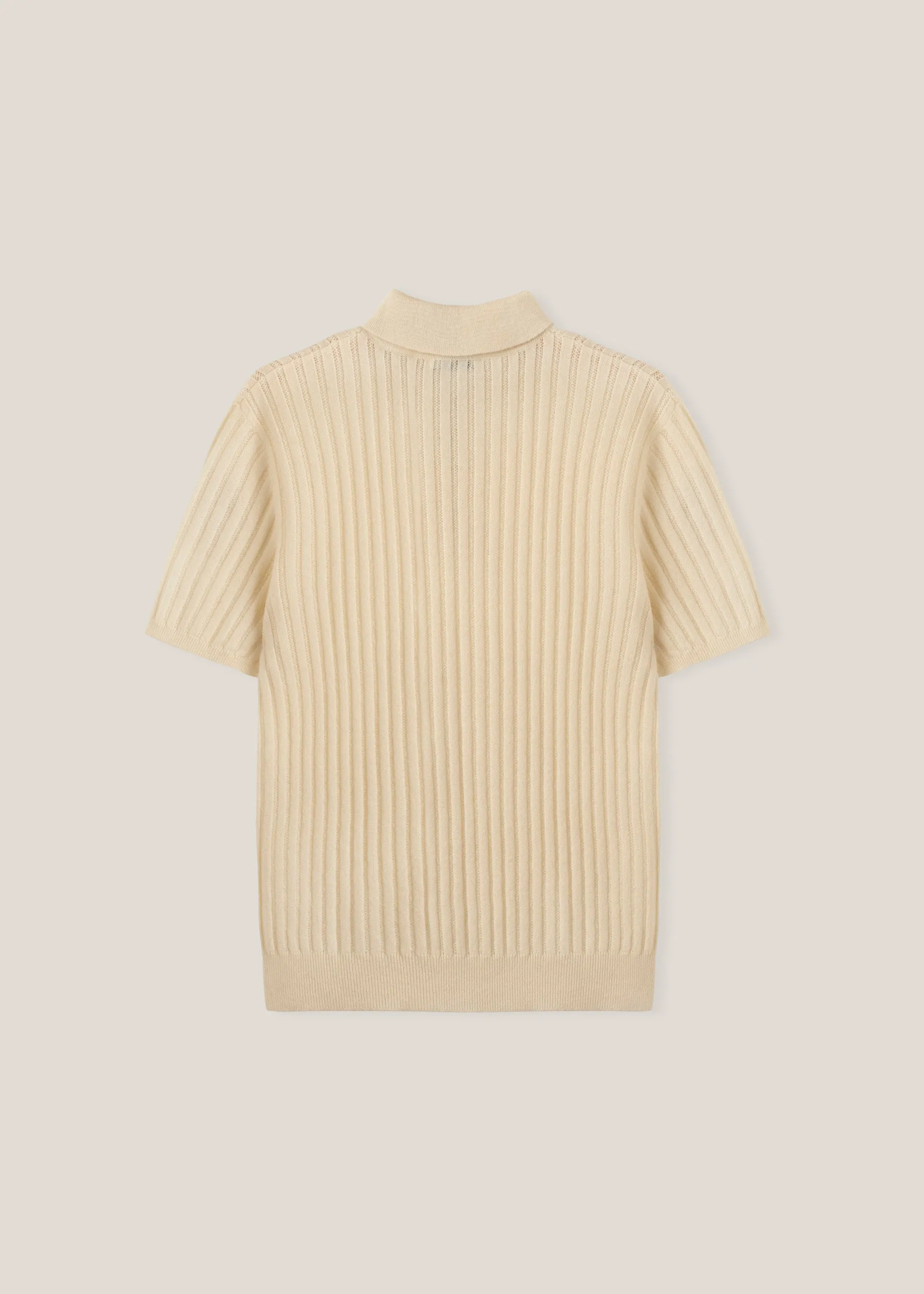Rib-knit Polo Shirt
