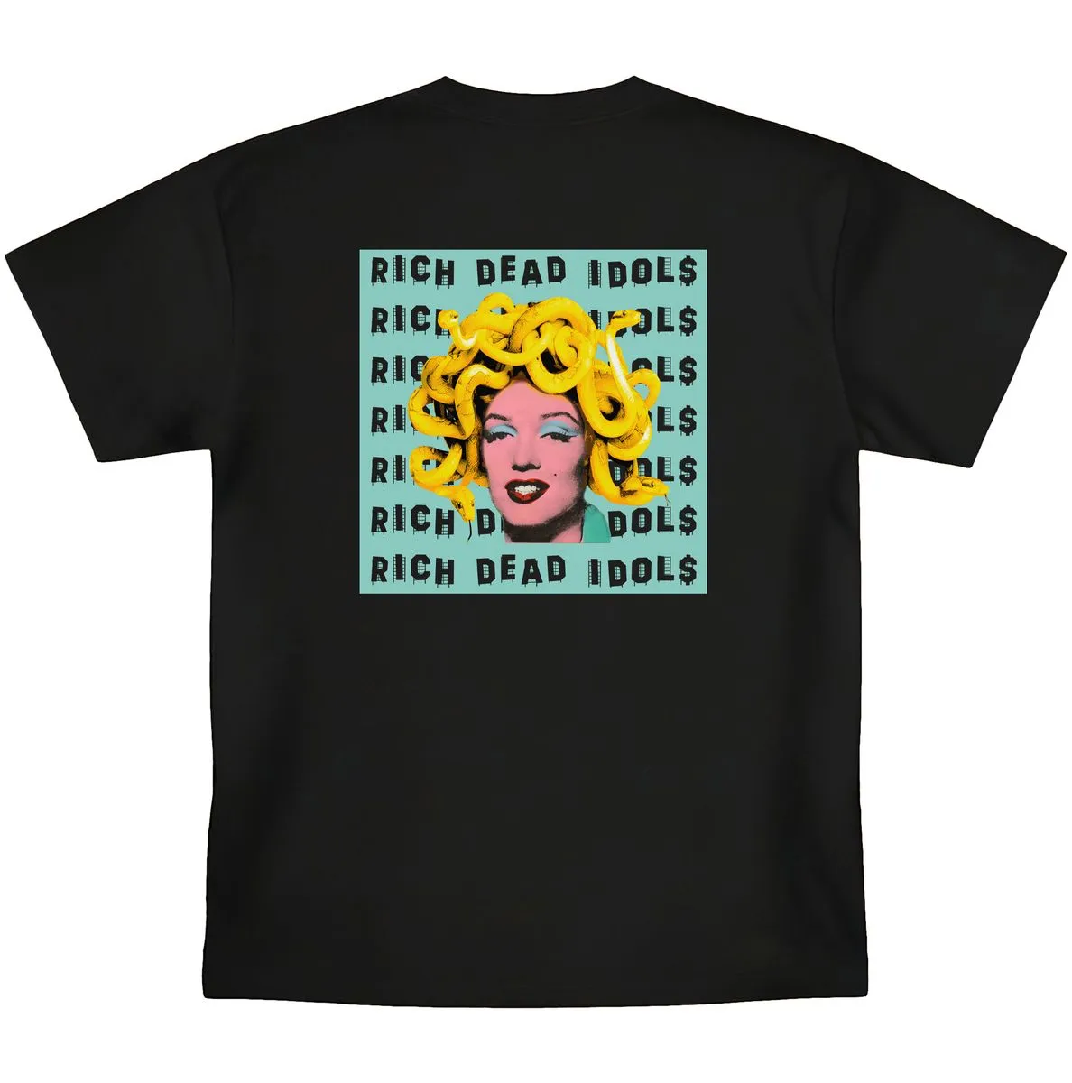 RICH DEAD IDOLS MEDUSA MARILYN MONROE HEAVYWEIGHT TEE (BLACK)
