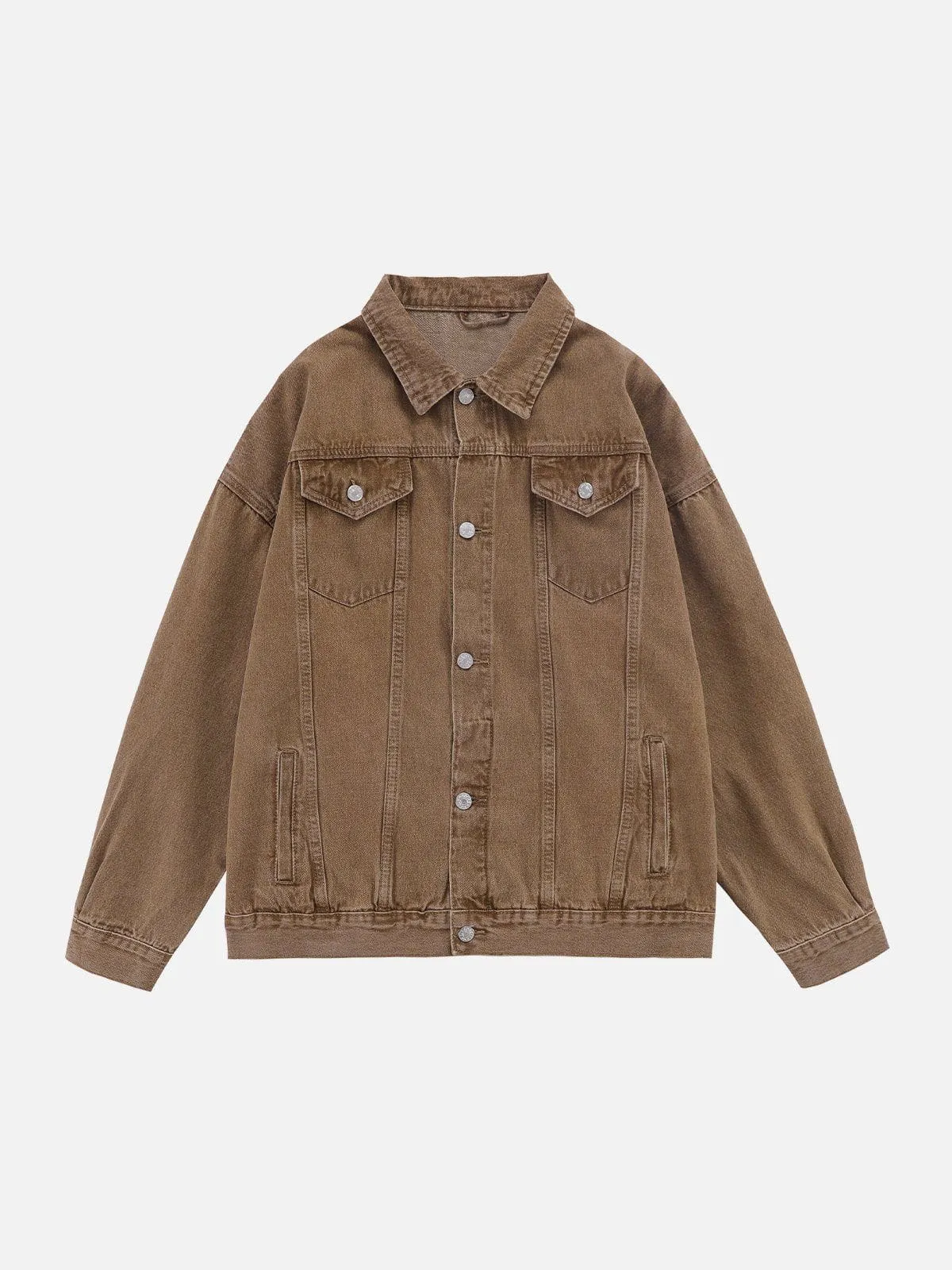 Rimiro - Detachable Hood Solid Denim Jacket