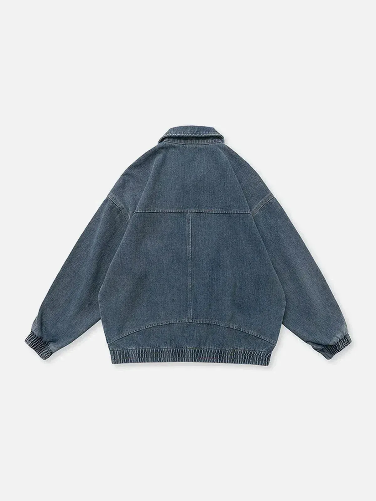 Rimiro - Distressed Solid Color Denim Jacket
