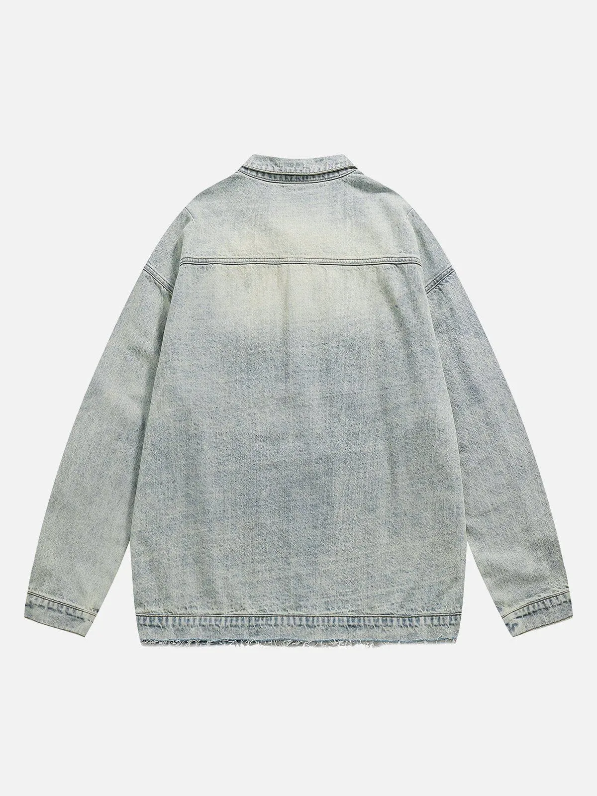Rimiro - Washed Design Zip Denim Jacket
