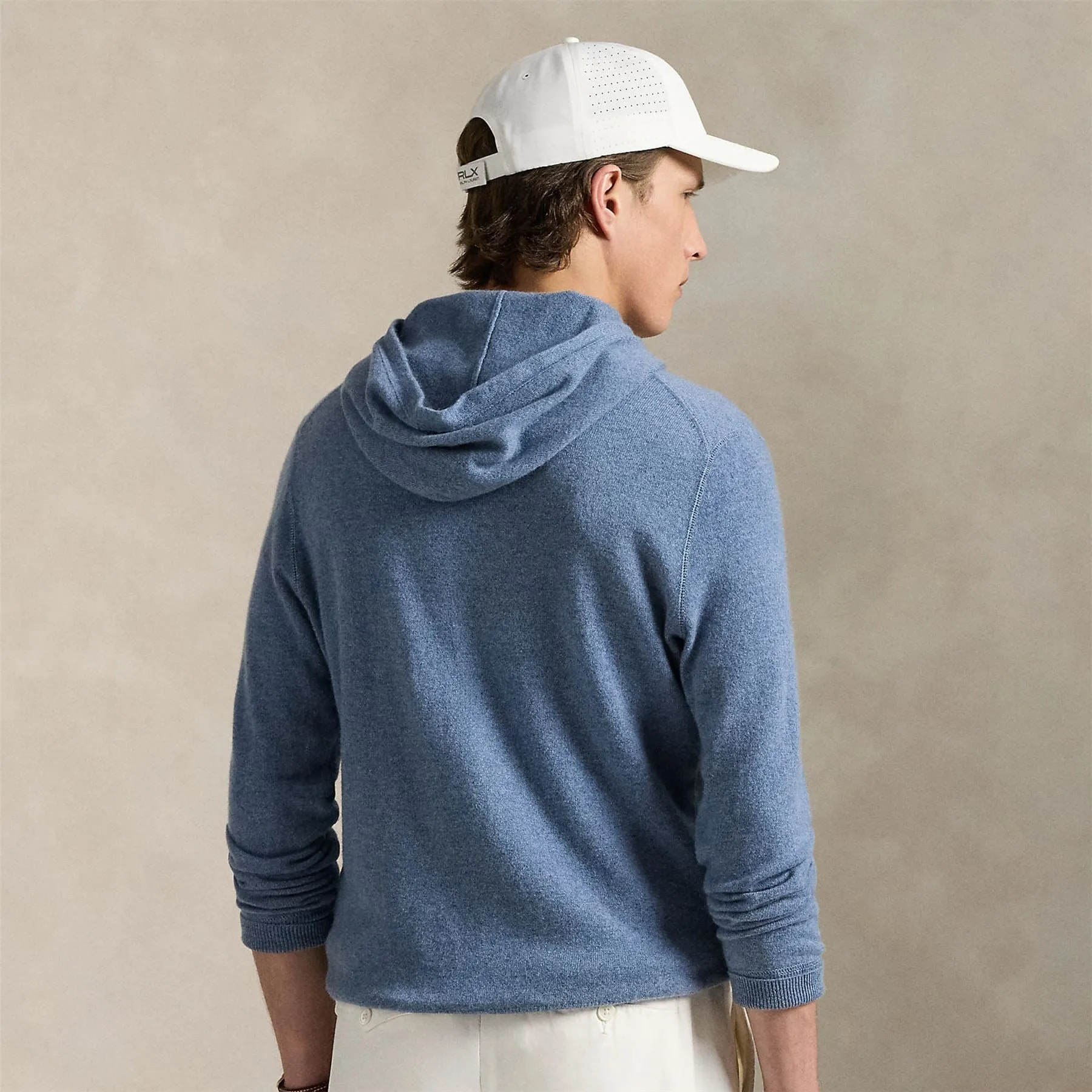RLX Cashmere Pullover Hoodie Mystic Blue Heather