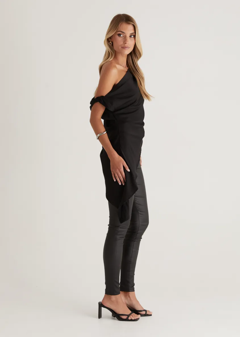 Romero Drop Shoulder Top - Black