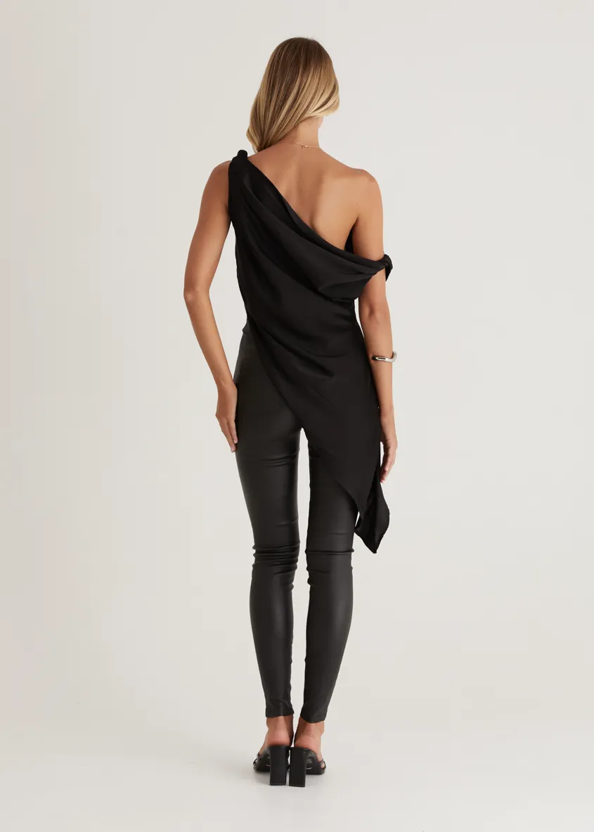 Romero Drop Shoulder Top - Black