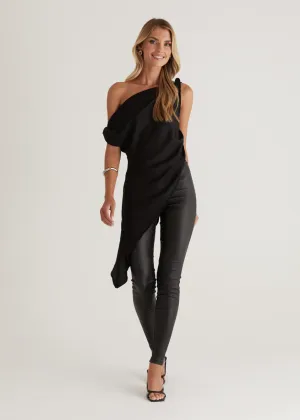 Romero Drop Shoulder Top - Black