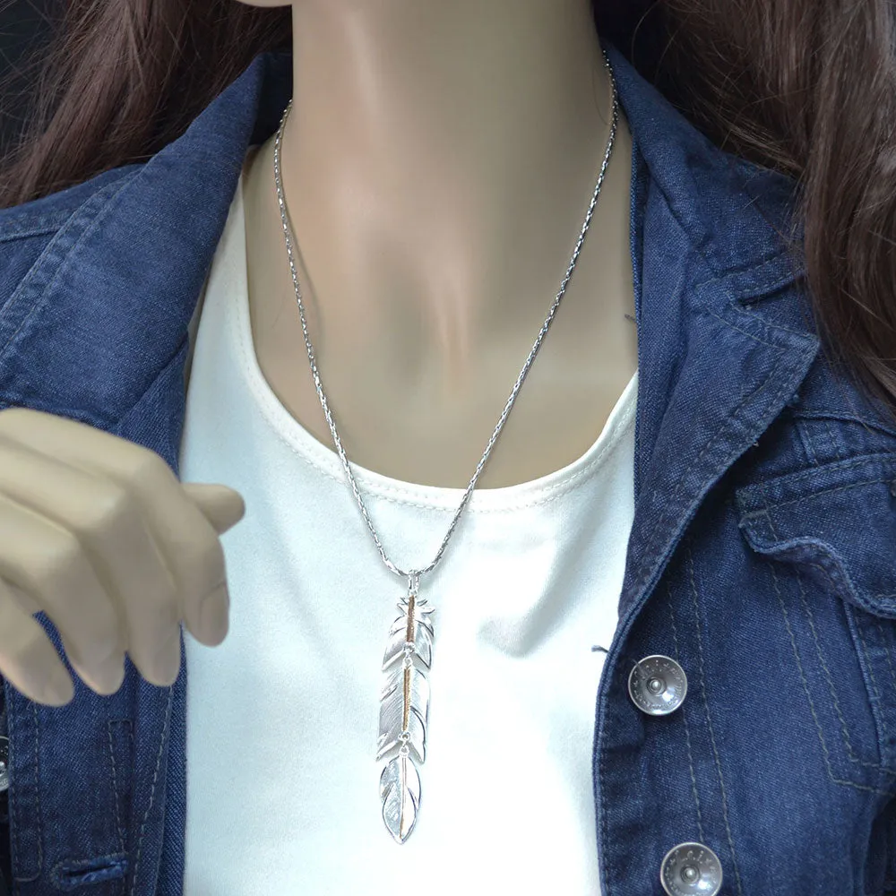 Rose Gold Plume Feather Necklace