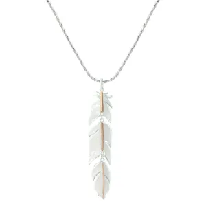 Rose Gold Plume Feather Necklace