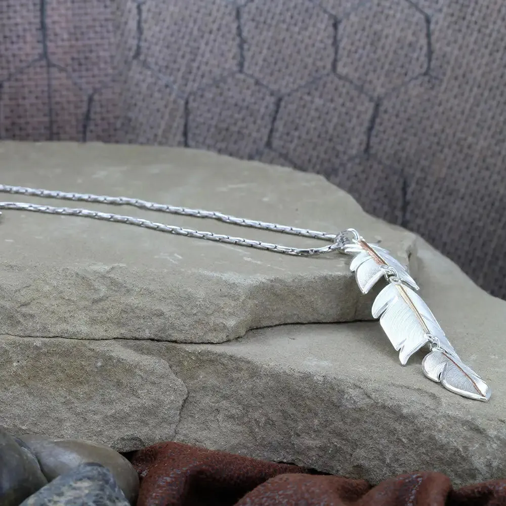Rose Gold Plume Feather Necklace