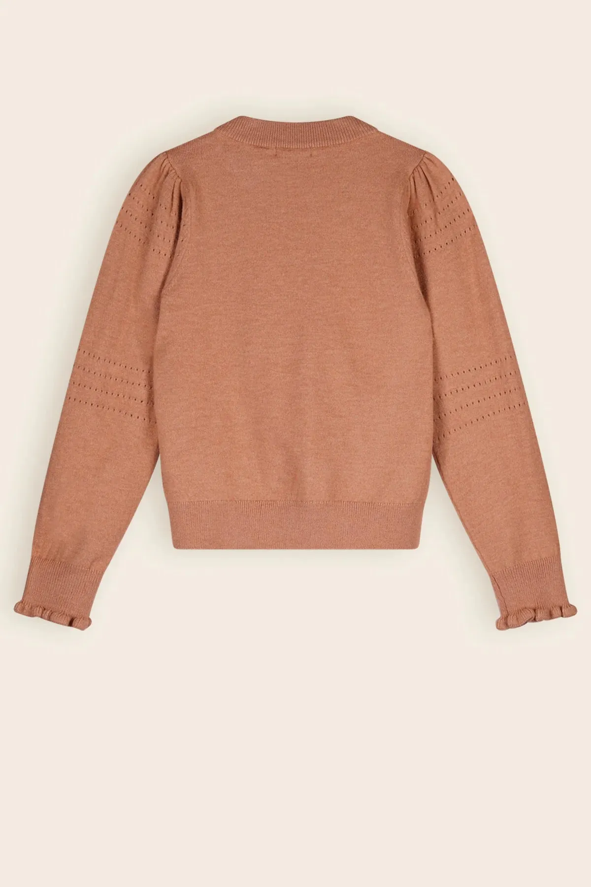 Rose Pointelle Crew Sweater