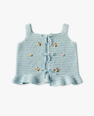 Roses Top | baby blue | In Stock (4-5y)