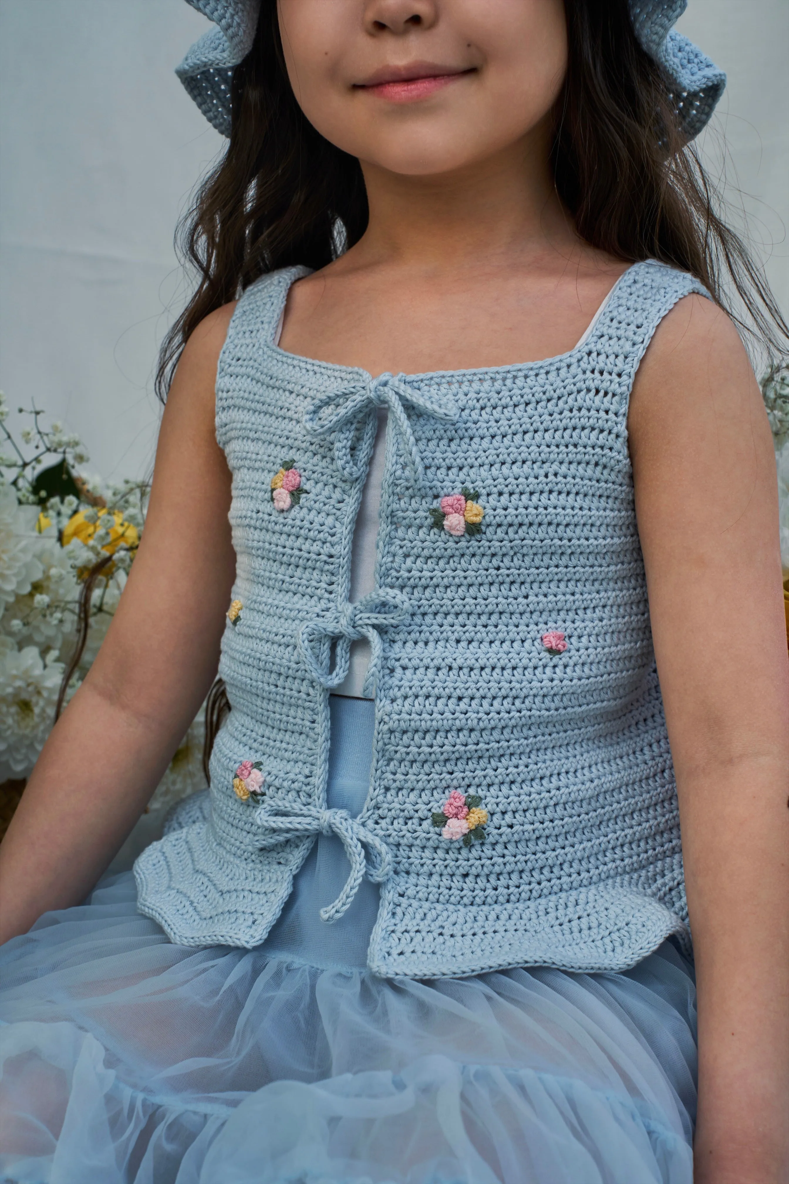 Roses Top | baby blue | In Stock (4-5y)