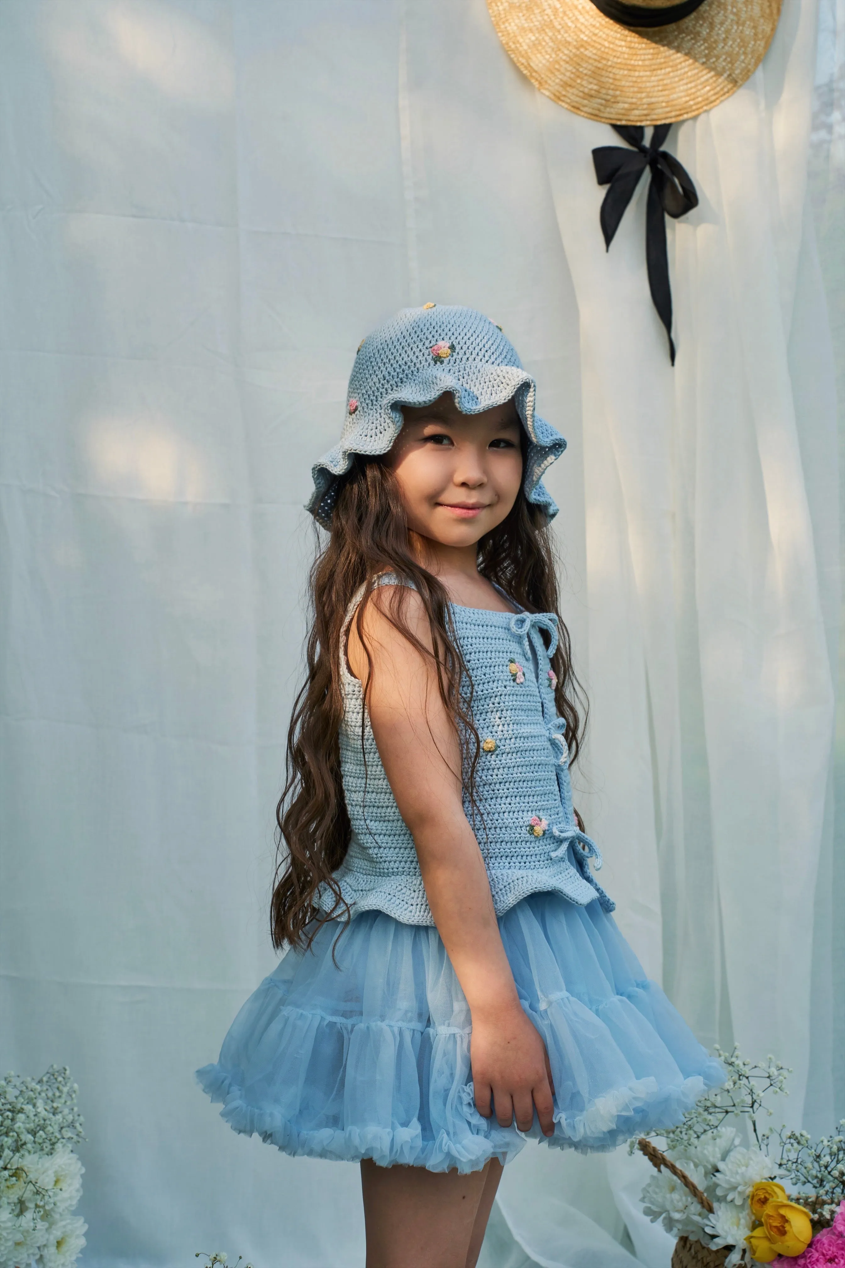 Roses Top | baby blue | In Stock (4-5y)