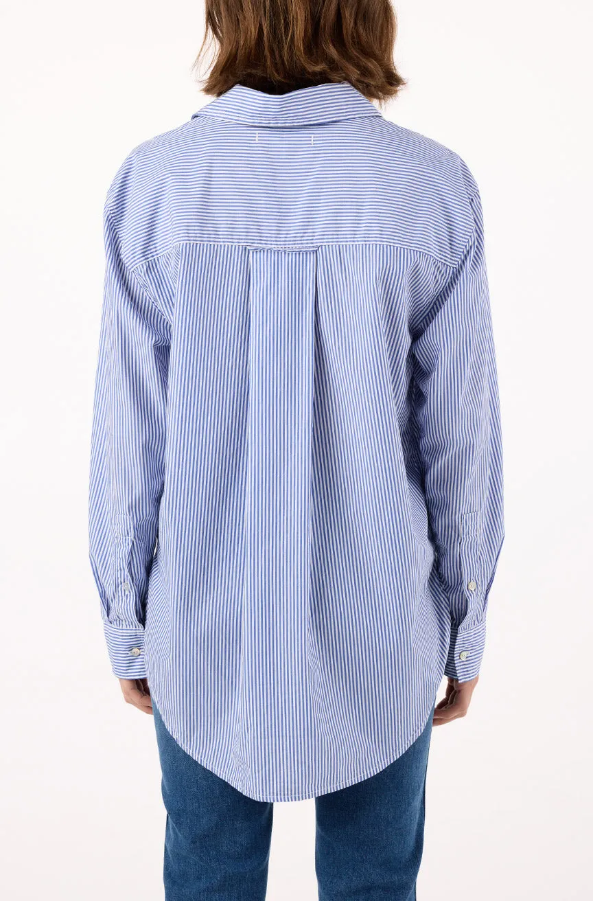 Ruth Oversized Shirt (Blue Multi Stripe)