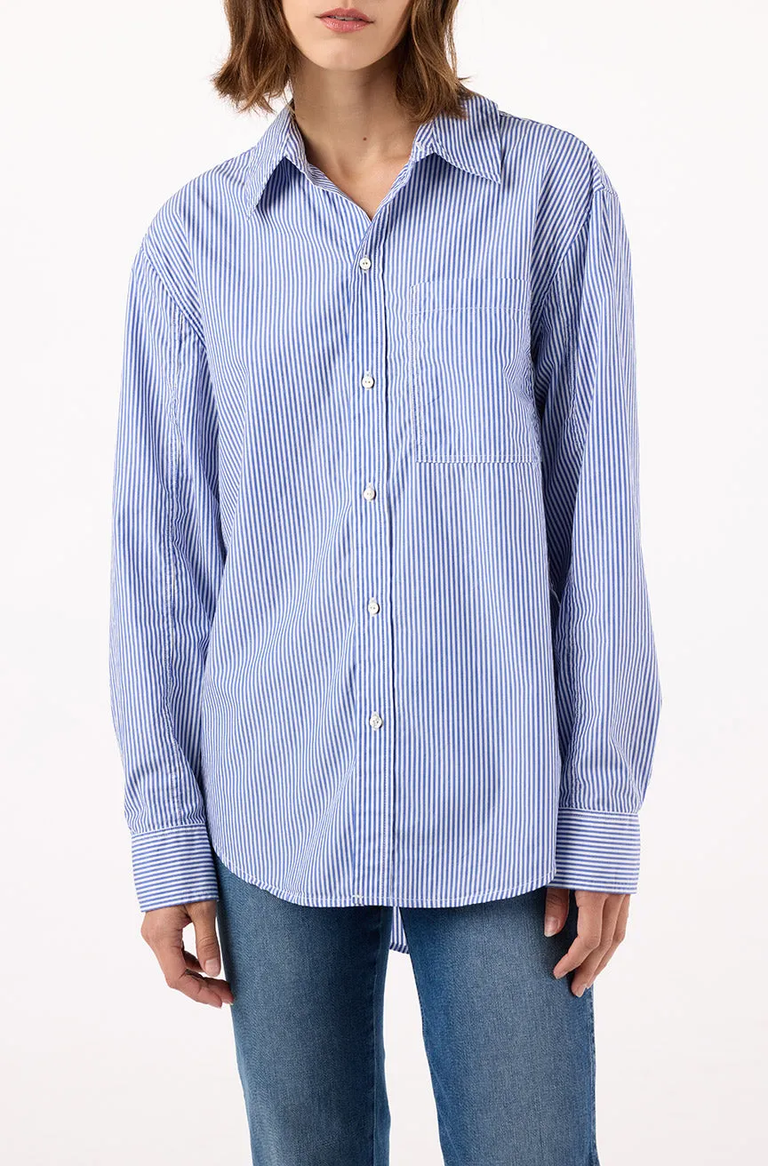 Ruth Oversized Shirt (Blue Multi Stripe)
