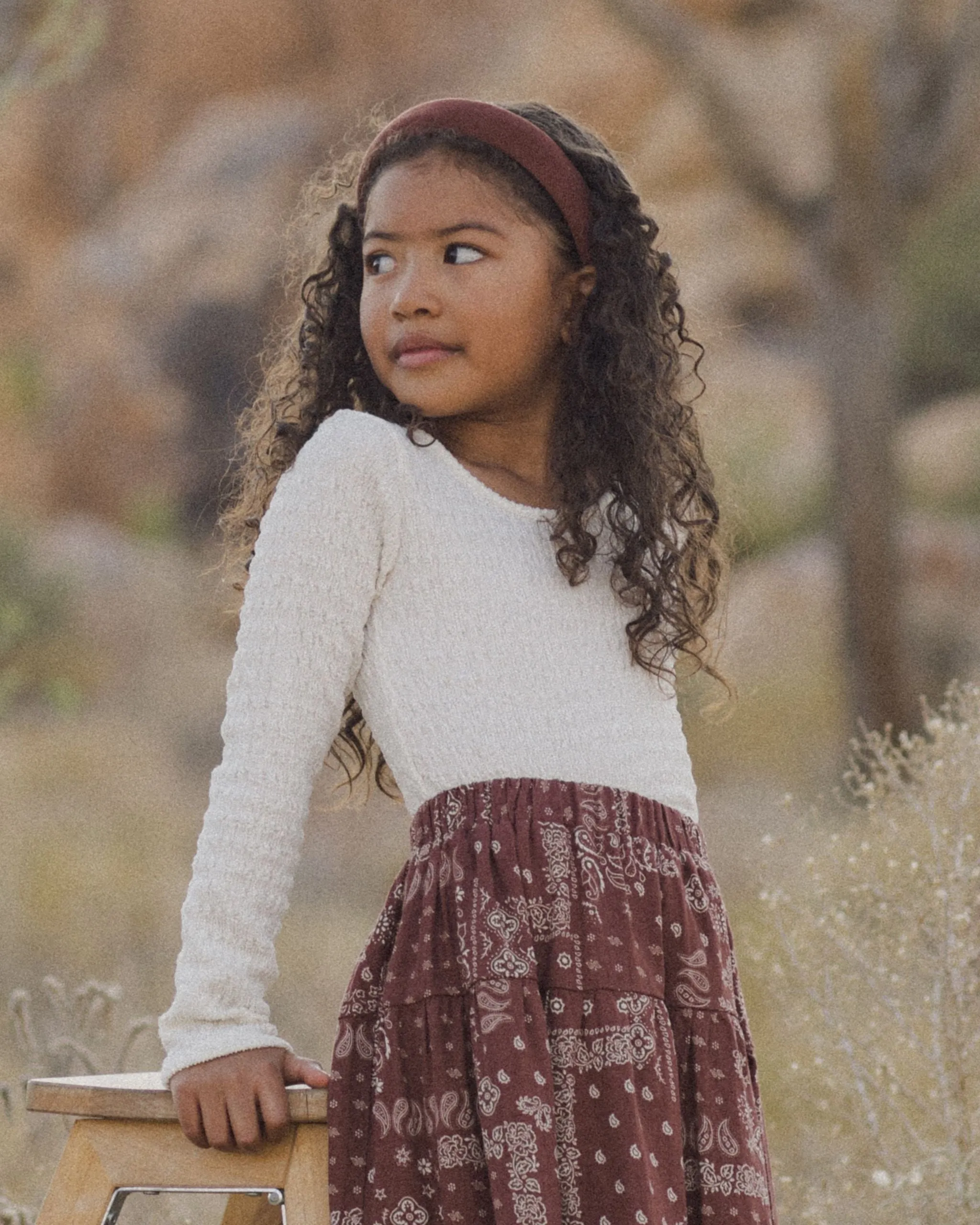 Rylee and Cru Textured Long Sleeve Top || Ivory