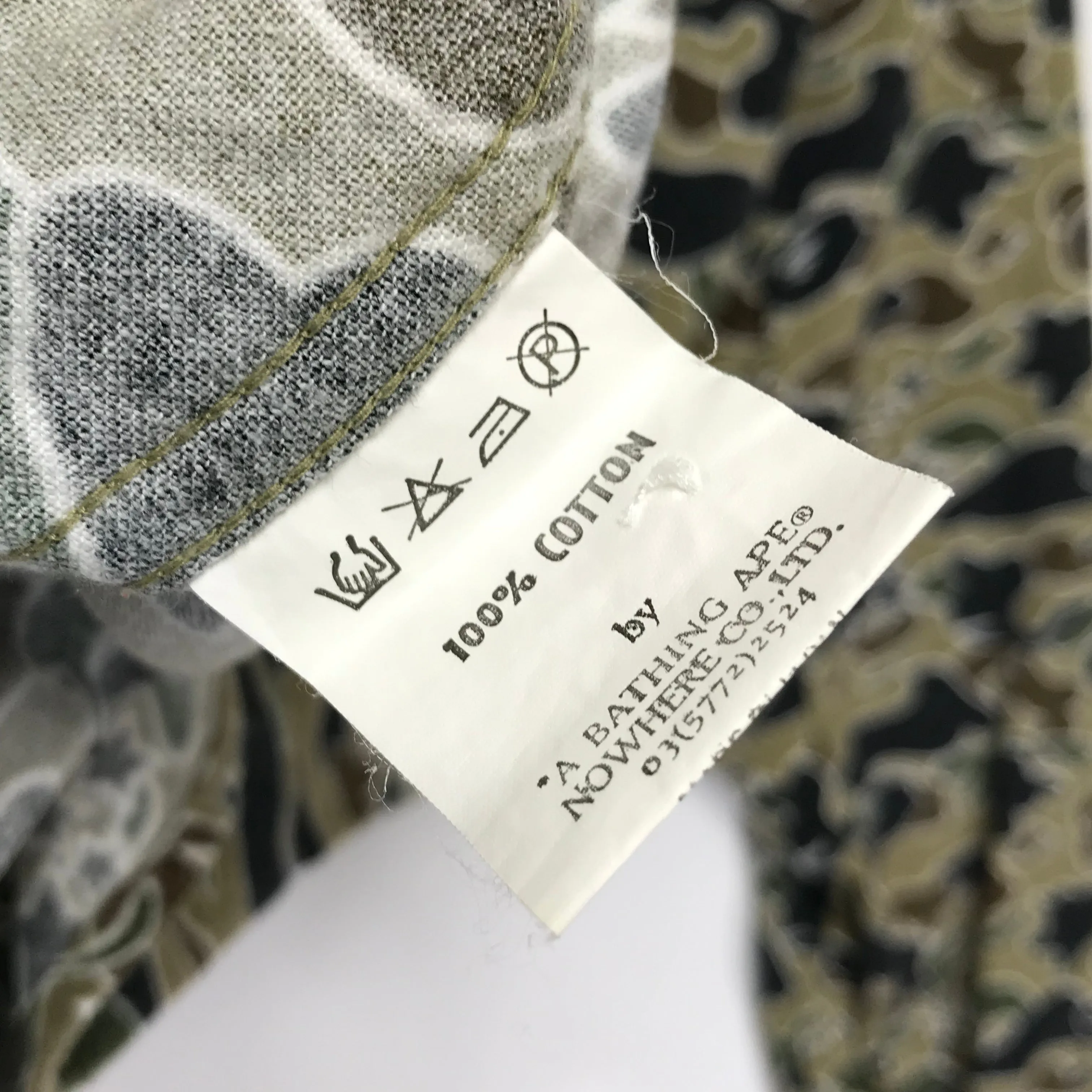 [S] A Bathing Ape Bape Vintage Sta Psyche Camo L/S Shirt Green