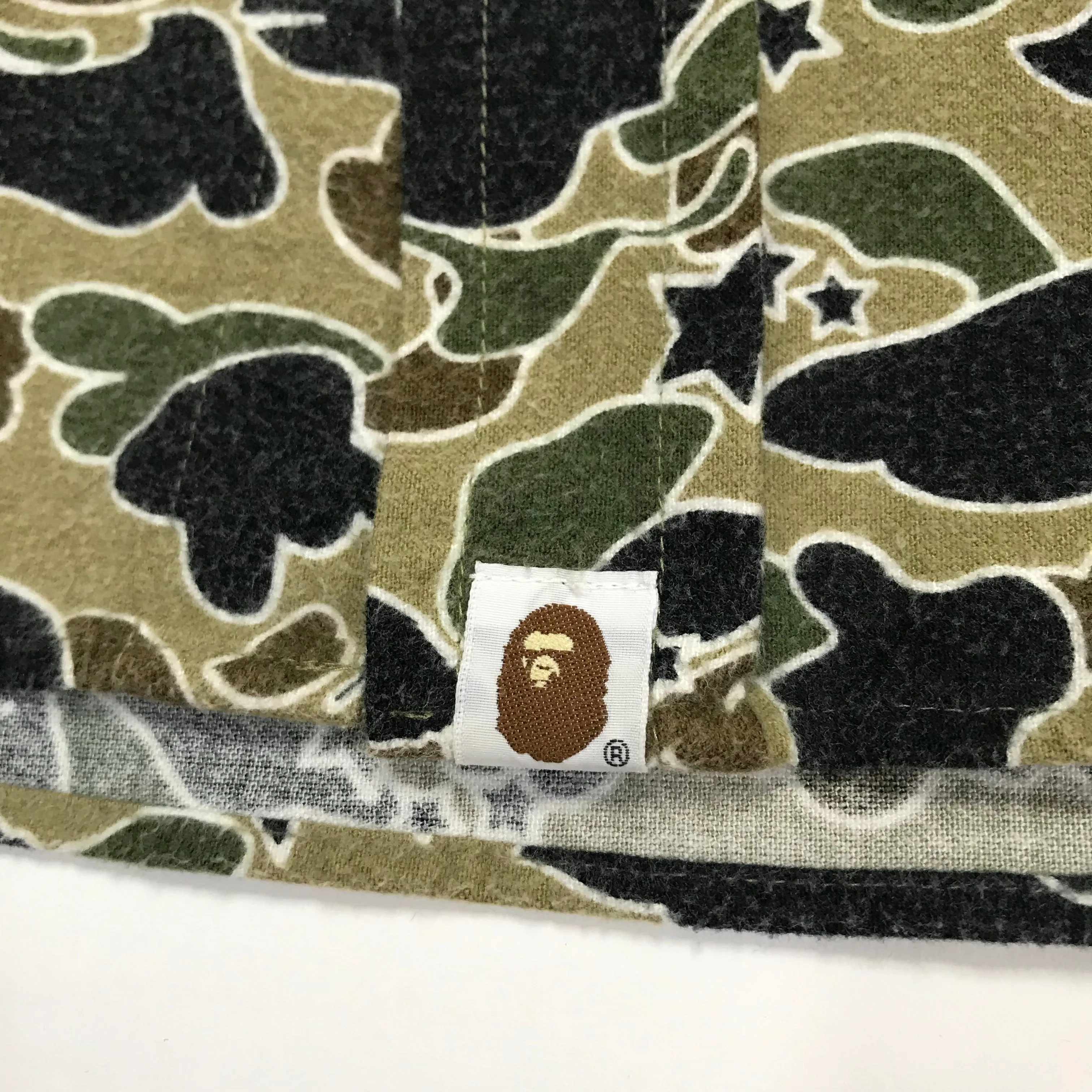 [S] A Bathing Ape Bape Vintage Sta Psyche Camo L/S Shirt Green
